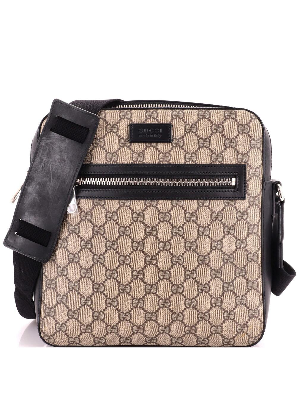 Gucci Front Zip Messenger Gg Coated #377644G92B